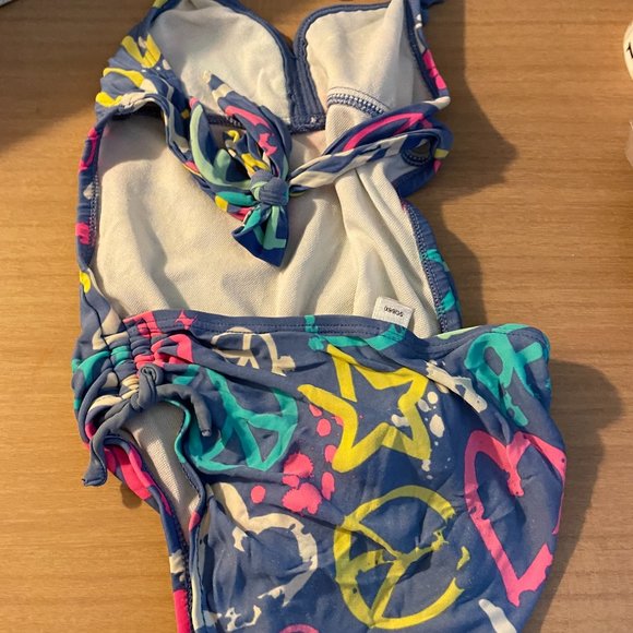 Girls 6x Small Swim Suit one piece Backless - Picture 3 of 5